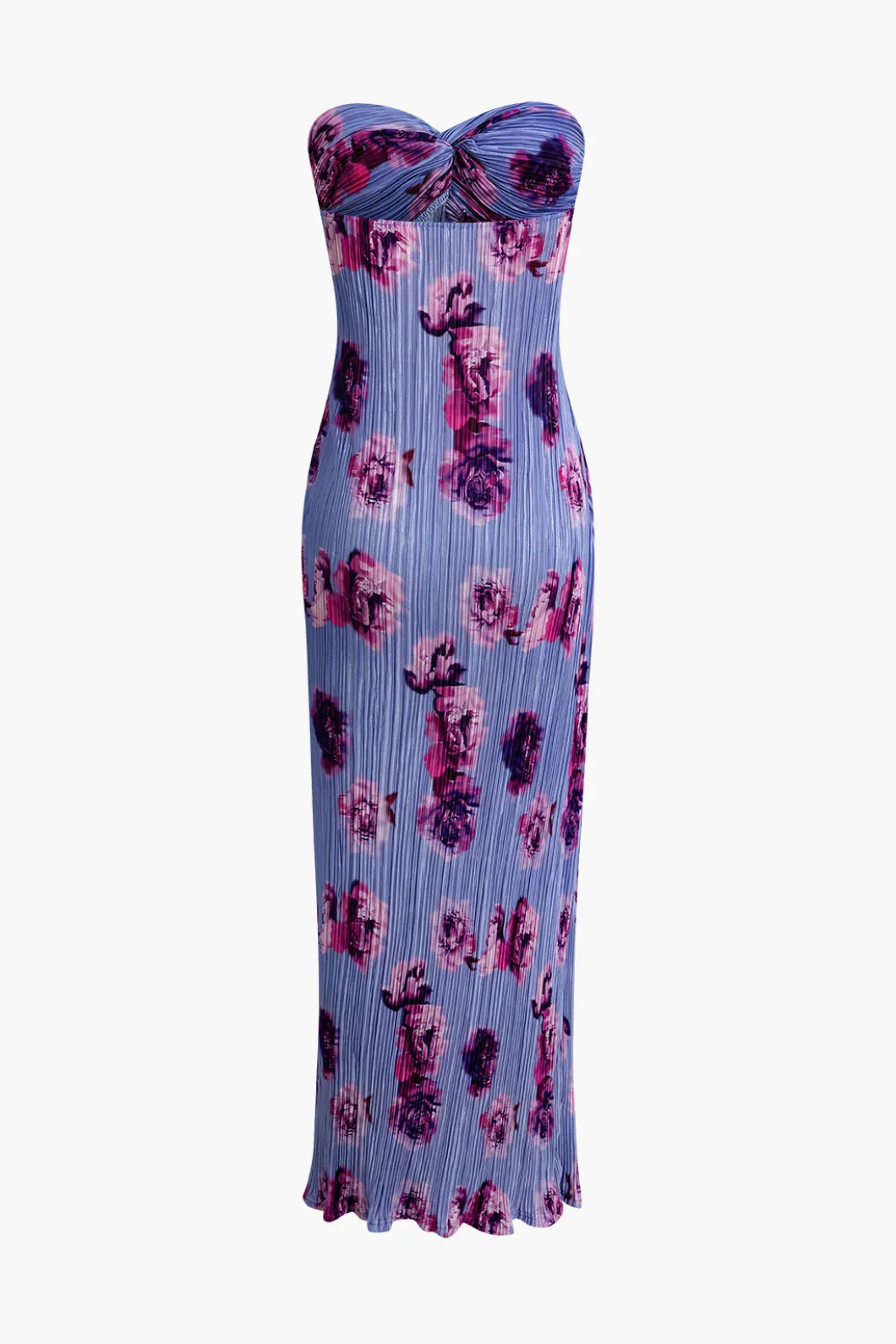 Abstract Print Plisse Strapless Maxi Dress>MICAS Discount