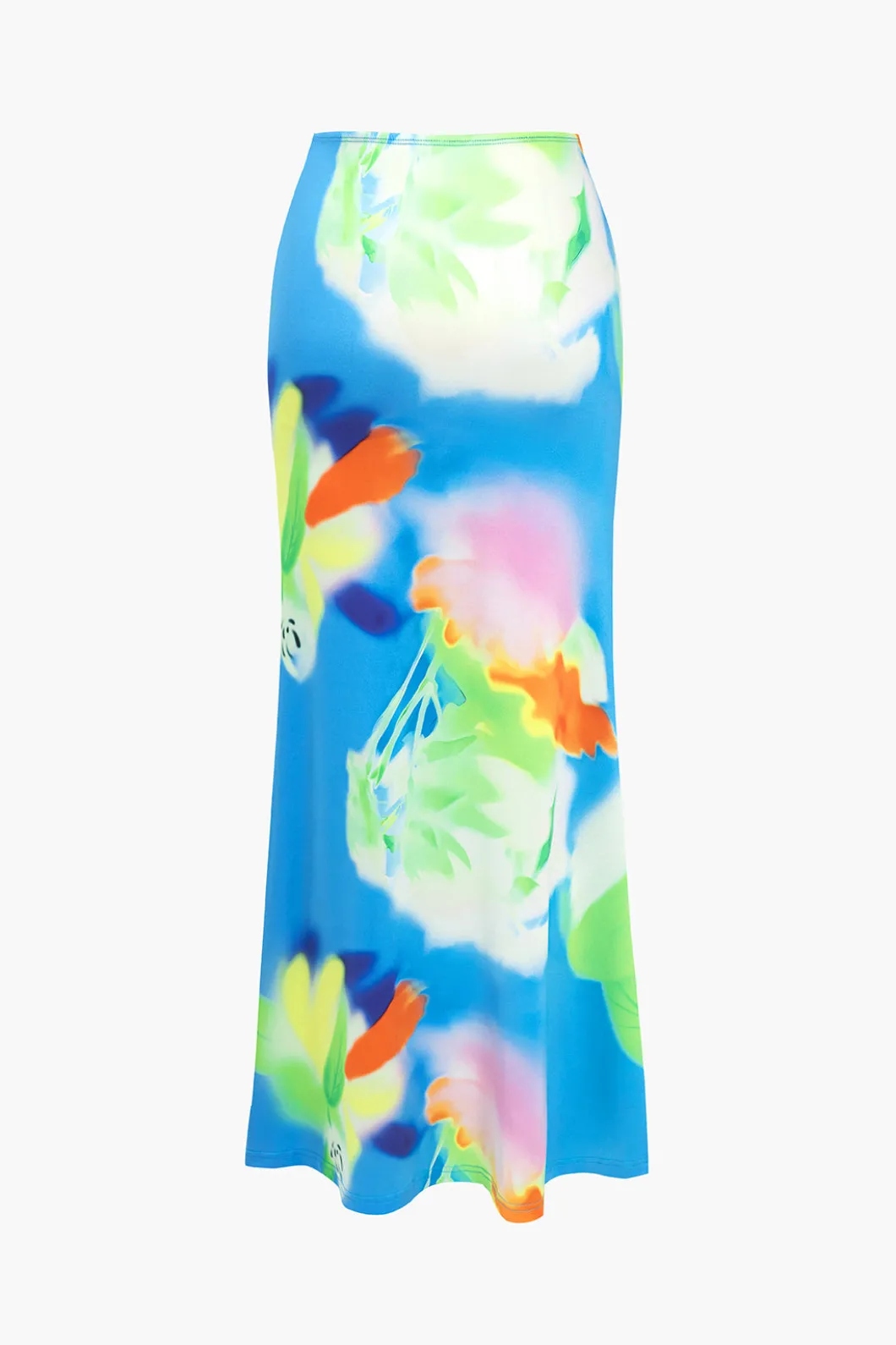 Abstract Print Ruched Round Neck Skirt Set>MICAS New