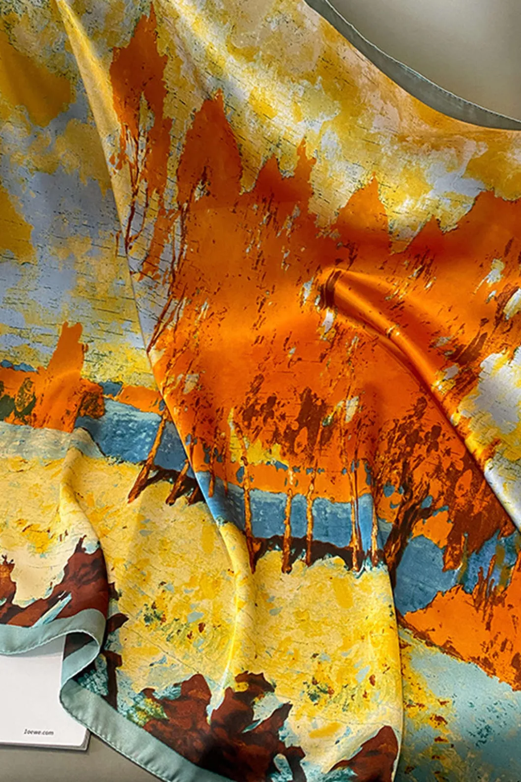 Abstract Print Satin Scarf>MICAS Discount