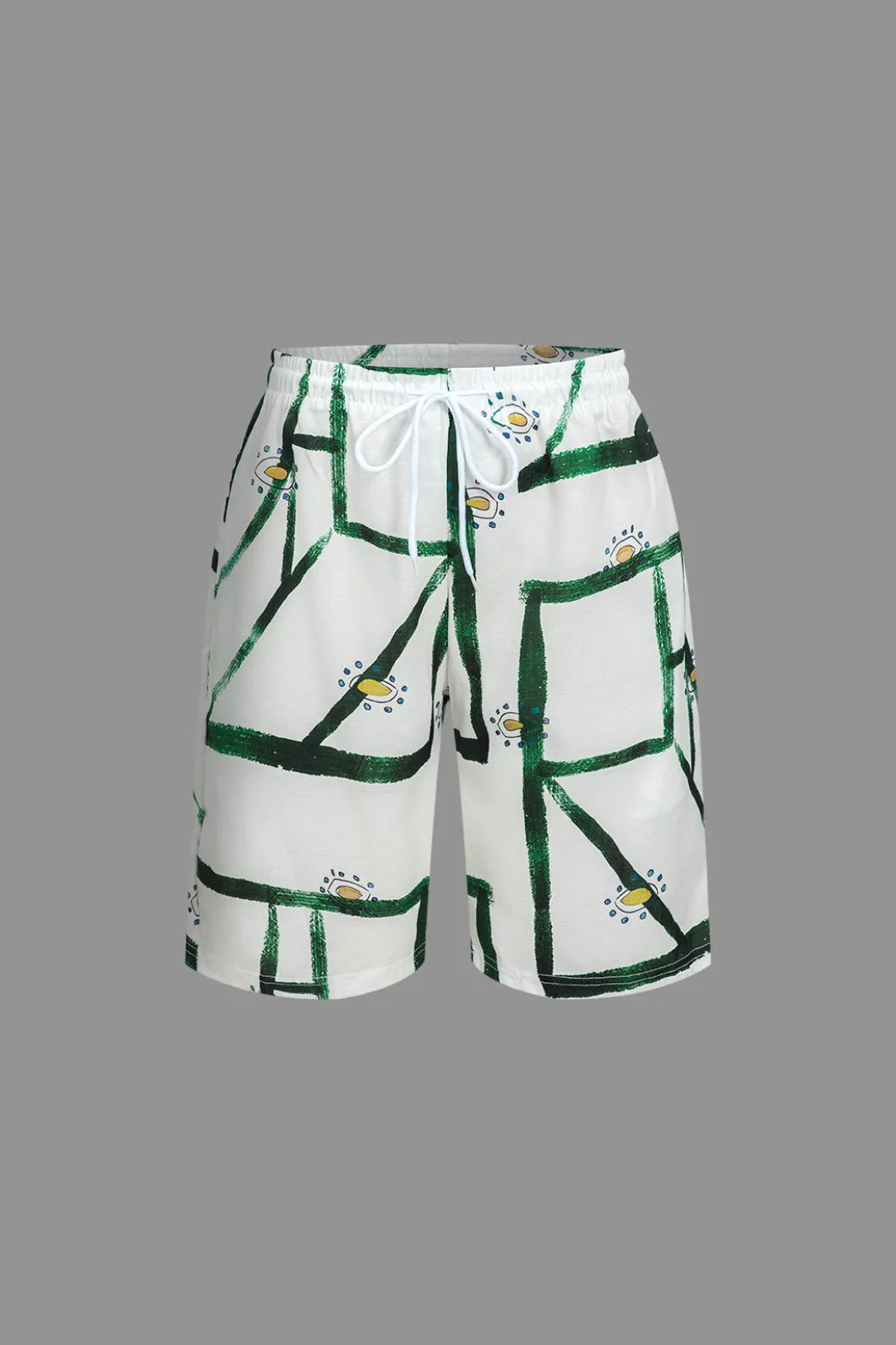 Abstract Print Shirt And Drawstring Shorts Set>MICAS Discount