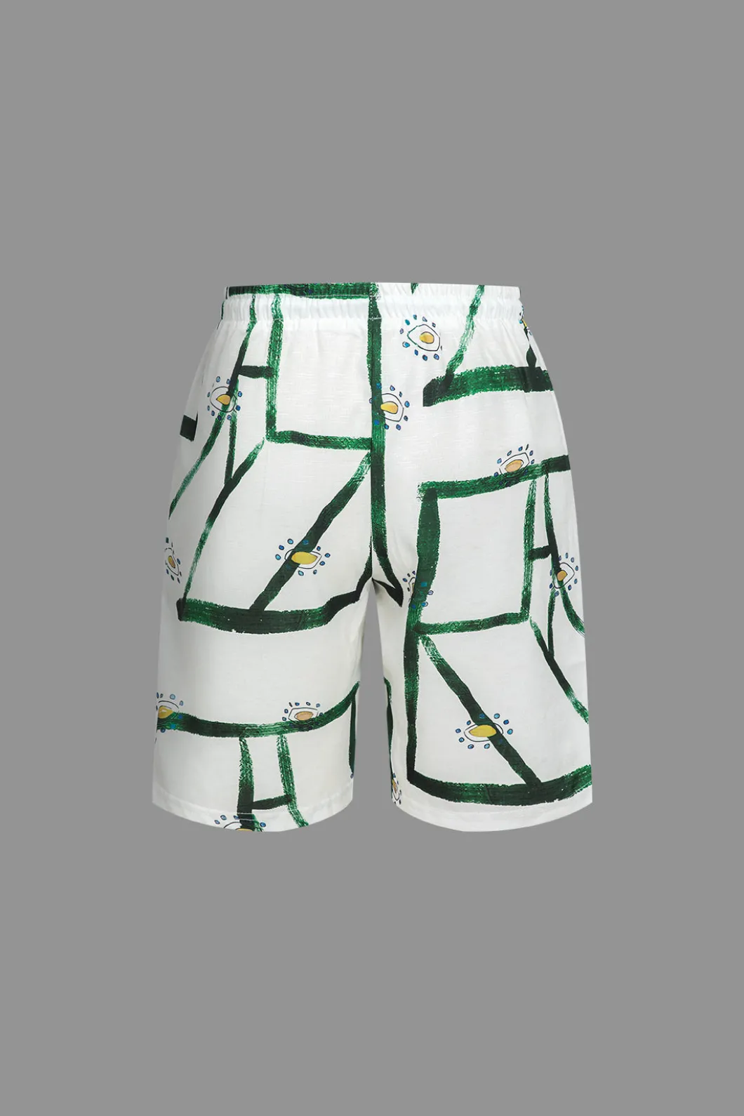Abstract Print Shirt And Drawstring Shorts Set>MICAS Discount