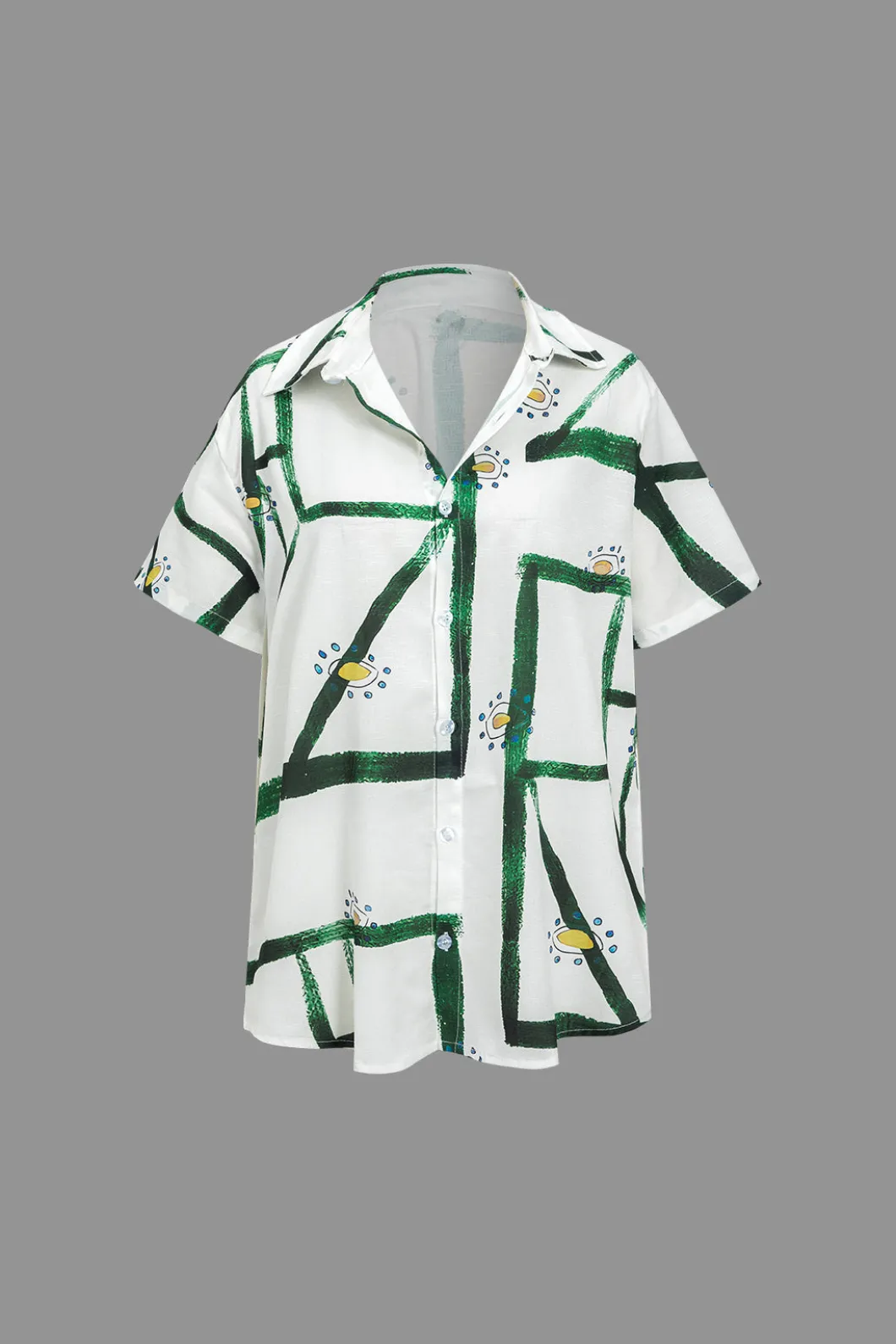 Abstract Print Shirt And Drawstring Shorts Set>MICAS Discount