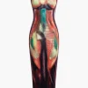 Abstract Print Tank Midi Dress>MICAS Outlet