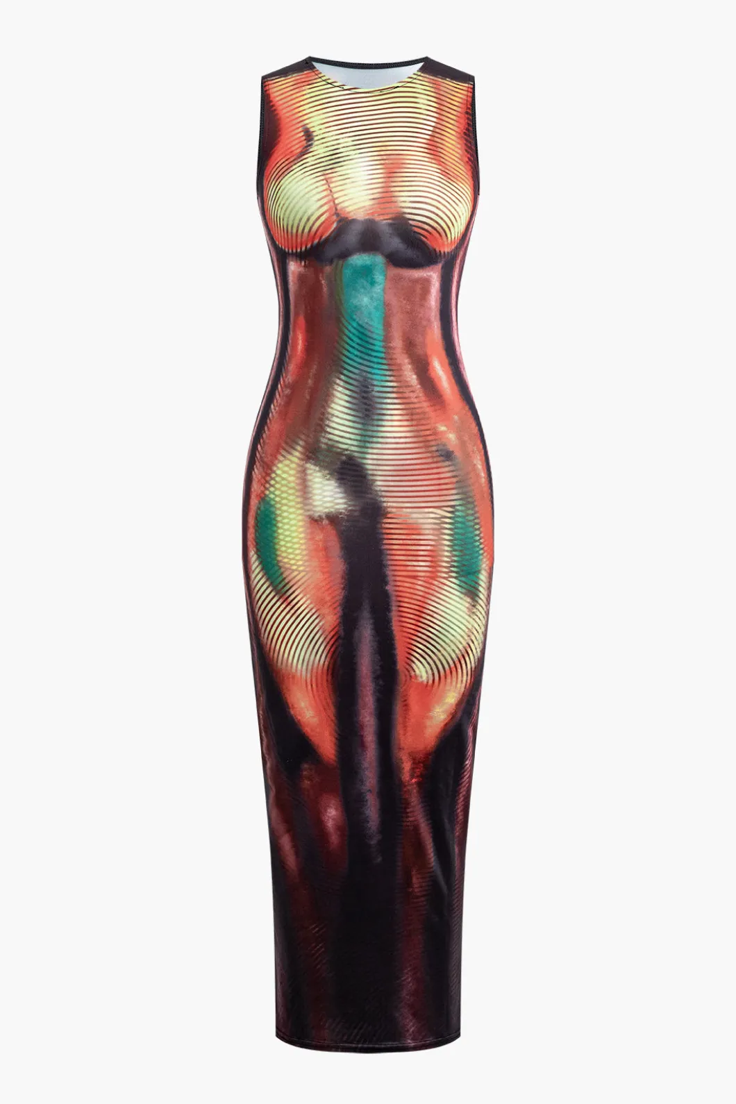 Abstract Print Tank Midi Dress>MICAS Outlet