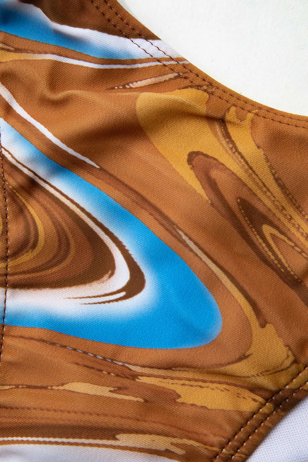 Abstract Print Tie Halter Bikini And Slit Midi Dress Swimsuit Set>MICAS Online