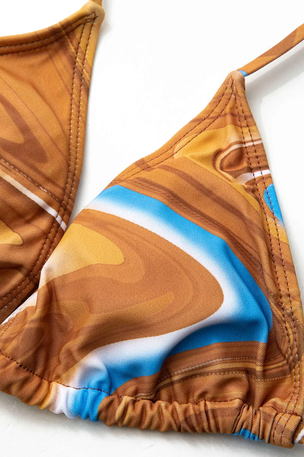 Abstract Print Tie Halter Bikini And Slit Midi Dress Swimsuit Set>MICAS Online