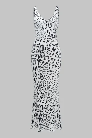 Abstract Print V-neck Sleeveless Maxi Dress>MICAS Clearance