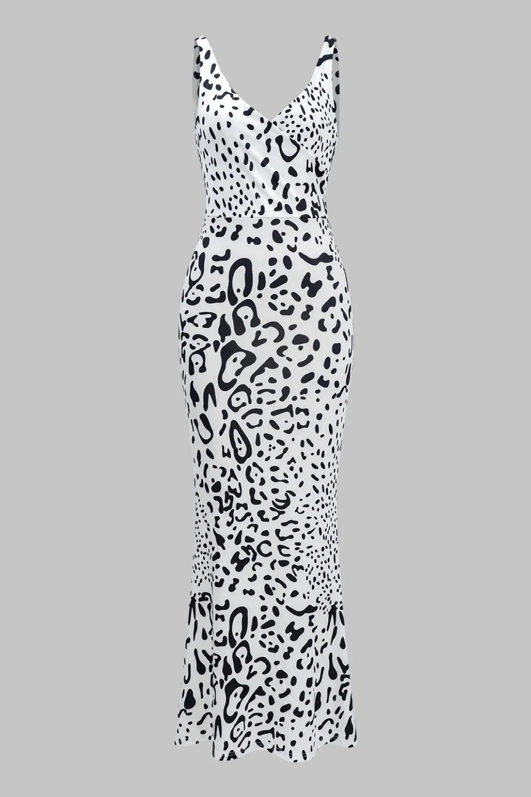 Abstract Print V-neck Sleeveless Maxi Dress>MICAS Clearance