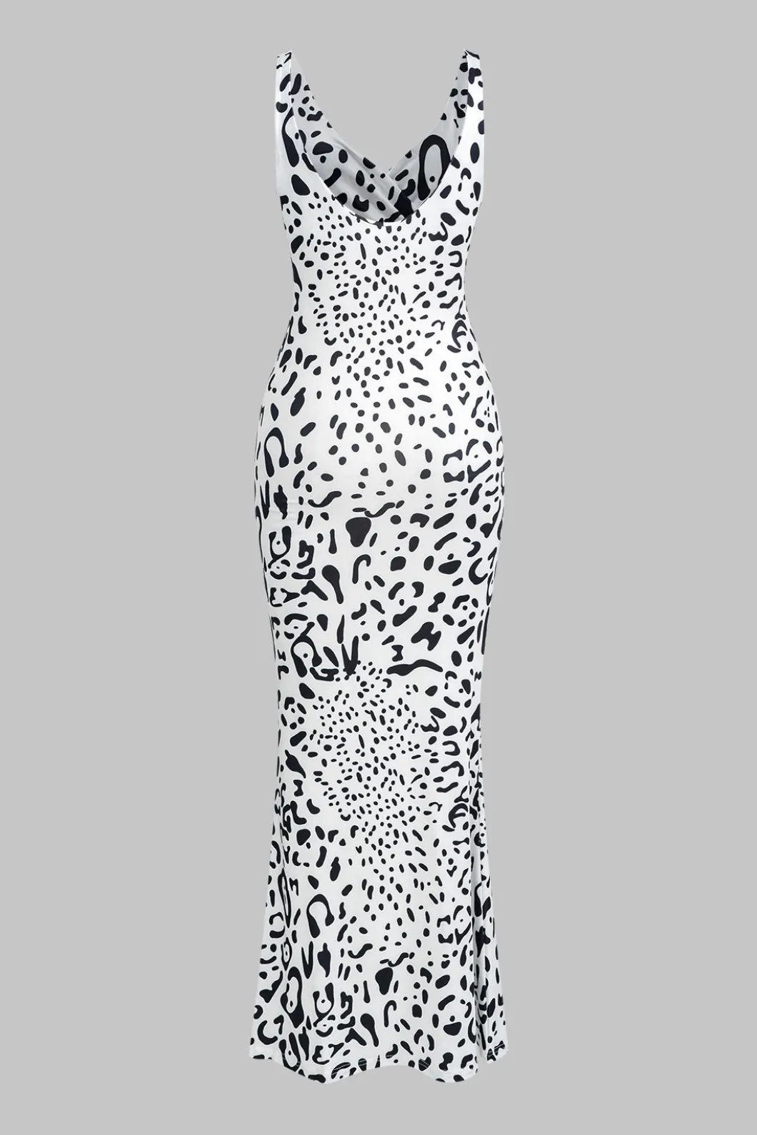 Abstract Print V-neck Sleeveless Maxi Dress>MICAS Clearance