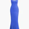 Adjustable Strap Mermaid Maxi Slip Dress>MICAS Clearance