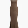 Adjustable Strap Mermaid Maxi Slip Dress>MICAS Clearance