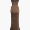 Adjustable Strap Mermaid Maxi Slip Dress>MICAS Clearance