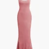 Adjustable Strap Mermaid Maxi Slip Dress>MICAS Clearance