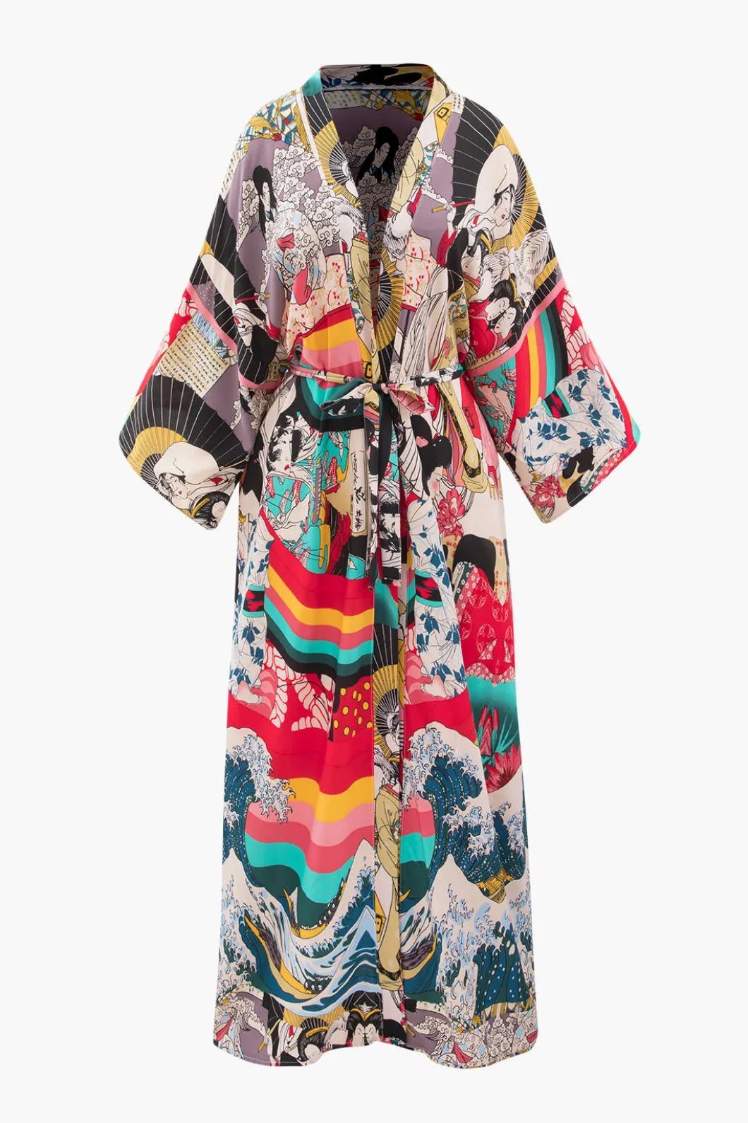 Allover Print Kimono Sleeve Cover Up>MICAS Online