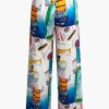 Artistic Print Wide Leg Trousers>MICAS Hot