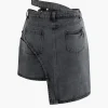 Asymmetric Denim Mini Skirt>MICAS New