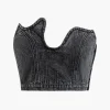 Asymmetric Denim Tube Top>MICAS Hot