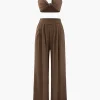 Asymmetric Knotted Cami Top And Pleated Pants Set>MICAS Clearance