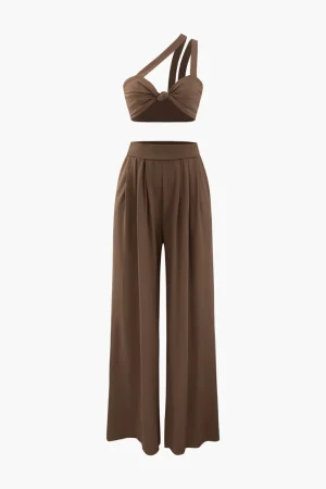 Asymmetric Knotted Cami Top And Pleated Pants Set>MICAS Clearance