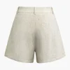 Asymmetric Linen Shorts>MICAS Online