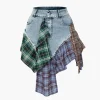 Asymmetric Patchwork Denim Mini Skirt>MICAS Outlet