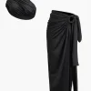Asymmetric Ruched Cami Top And Tie Split Maxi Skirt Set>MICAS Best
