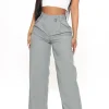 Asymmetric Waist Ruched Straight Leg Pants>MICAS New