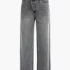 Asymmetric Waist Straight Leg Jeans>MICAS Online