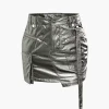Asymmetric Zipper Multi Pocket Cargo Skirt>MICAS Best