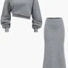 Asymmetrical Design Top And Skirt Set>MICAS Discount