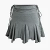 Asymmetrical Drawstring Ruched Mini Skirt>MICAS Discount