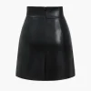 Asymmetrical Faux Leather Skirt>MICAS New