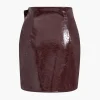 Asymmetrical Faux Leather Skirt Set>MICAS Outlet