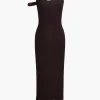 Asymmetrical Halter Cut Out Midi Dress>MICAS Fashion