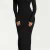 Asymmetrical Neck Slit Maxi Dress>MICAS Outlet