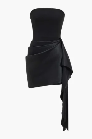 Asymmetrical Strapless Mini Dress>MICAS Online