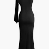 Asymmetrical Twist Knot Mermaid Maxi Dress>MICAS Outlet