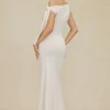 Asymmetrical Twist Knot Mermaid Maxi Dress>MICAS Outlet
