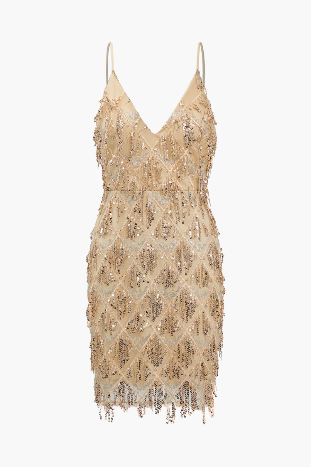 Backless Fringe Sequin Mini Dress>MICAS Best