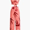 Bamboo Leaf Print Knot Cami Top And Pants Set>MICAS Hot