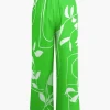 Bamboo Leaf Print Knot Cami Top And Pants Set>MICAS Hot