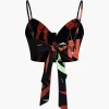 Bamboo Leaf Print Knot Cami Top And Pants Set>MICAS Hot
