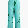 Bamboo Leaf Print Knot Cami Top And Pants Set>MICAS Hot