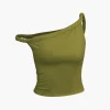 Basic Asymmetrical Twist Sleeveless Top>MICAS Hot
