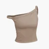 Basic Asymmetrical Twist Sleeveless Top>MICAS Hot