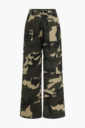 Basic Camo Print Trousers>MICAS Discount