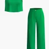 Basic Crop Tank Top And Pants Set>MICAS Hot