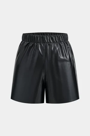 Basic Faux Leather Shorts>MICAS Clearance
