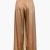 Basic Heavy Satin High Waisted Wide Leg Pants>MICAS Fashion