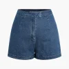 Basic High Waist Denim Shorts>MICAS Fashion